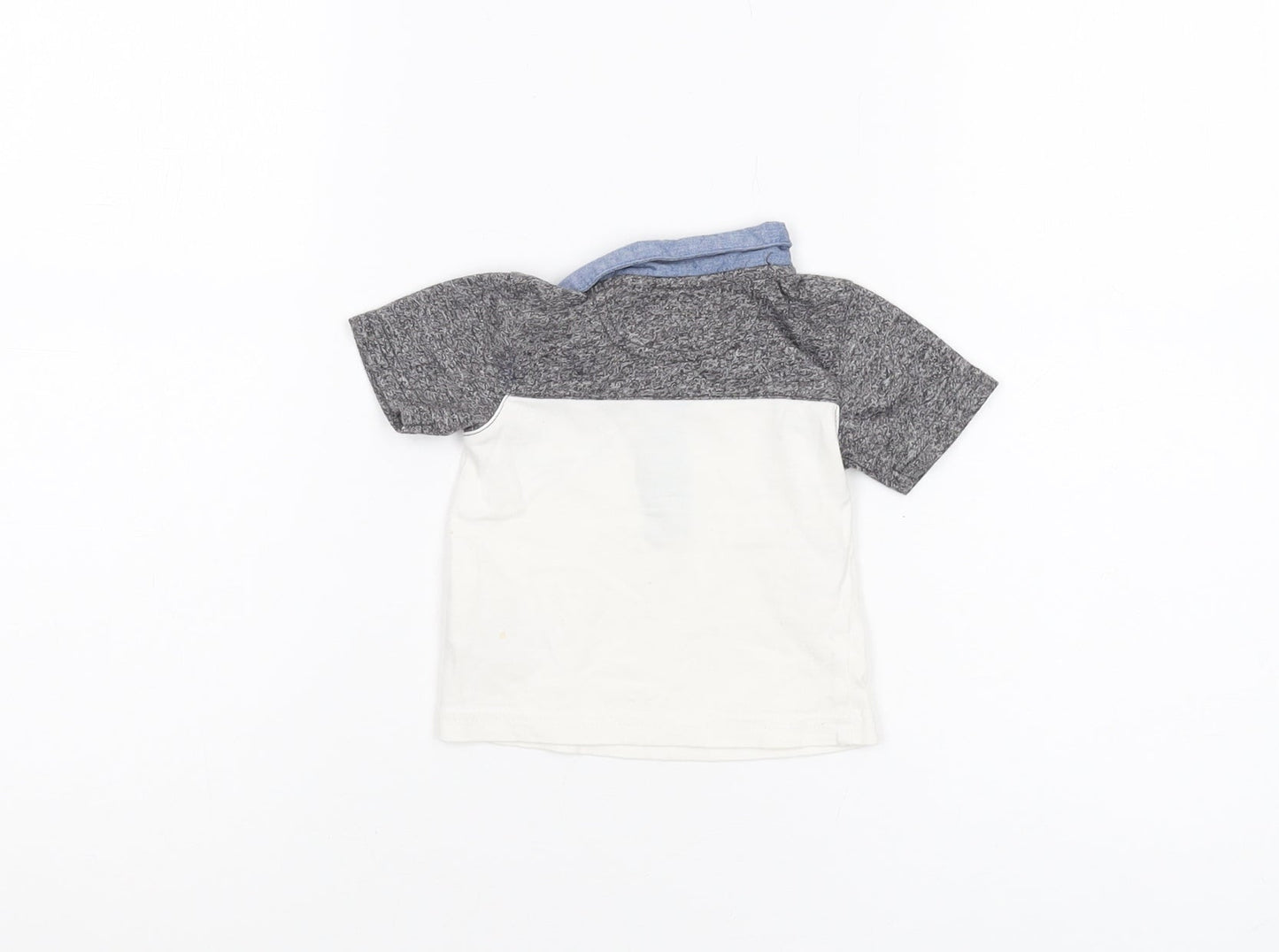 McKenzie Unisex Baby Polo Shirt Grey White 0-3 Months