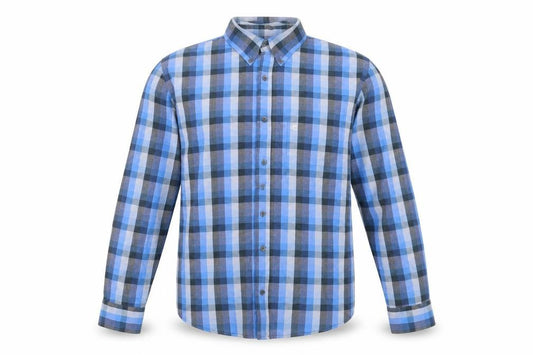 Pierre Cardin Men's Blue Plaid Button-Up Shirt M