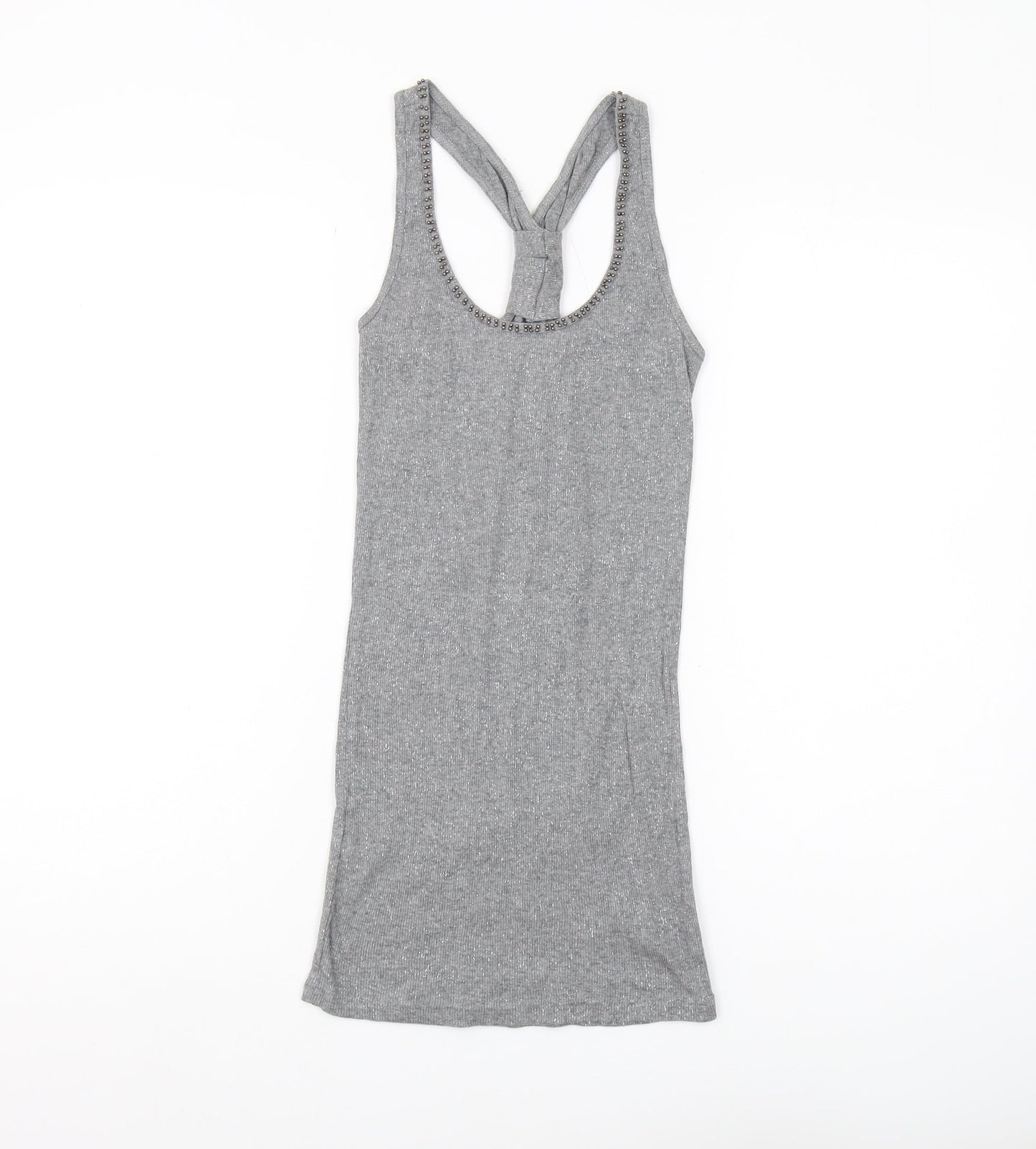 DNY Jeans Women's Grey Tank, XS, Basic Cotton