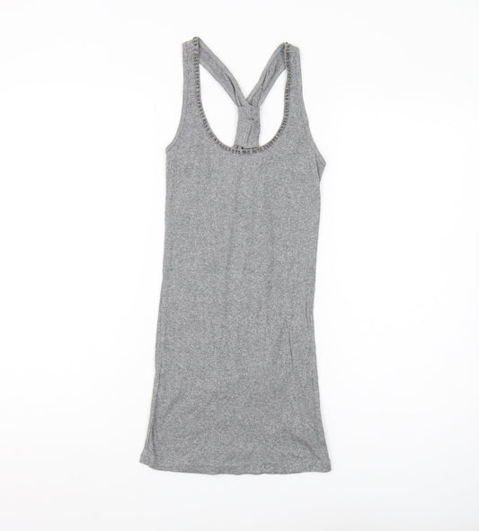 DNY Jeans Women's Grey Tank, XS, Basic Cotton