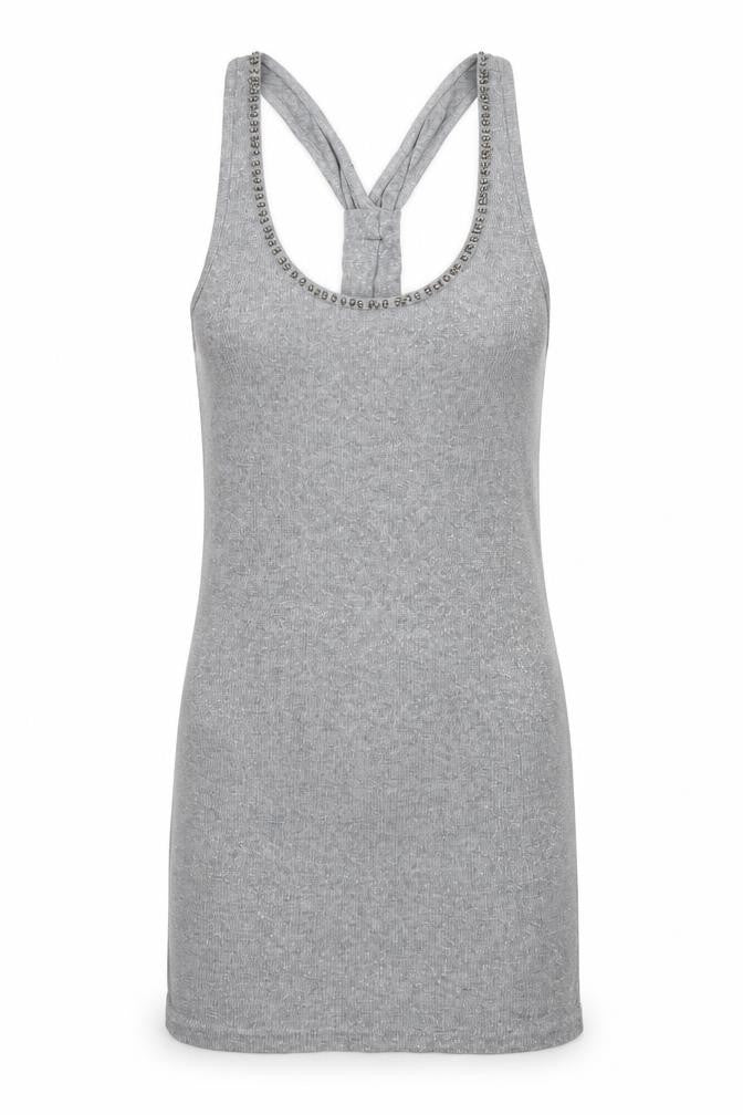 DNY Jeans Women's Grey Tank, XS, Basic Cotton