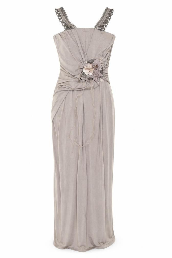 Lipsy Women’s Beige Maxi Dress Size 10 Sleeveless