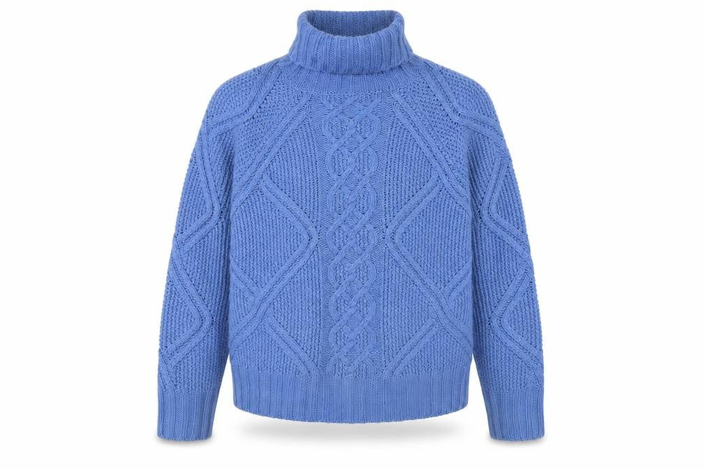 Oasis Unisex Blue Cable-Knit Pullover Jumper M