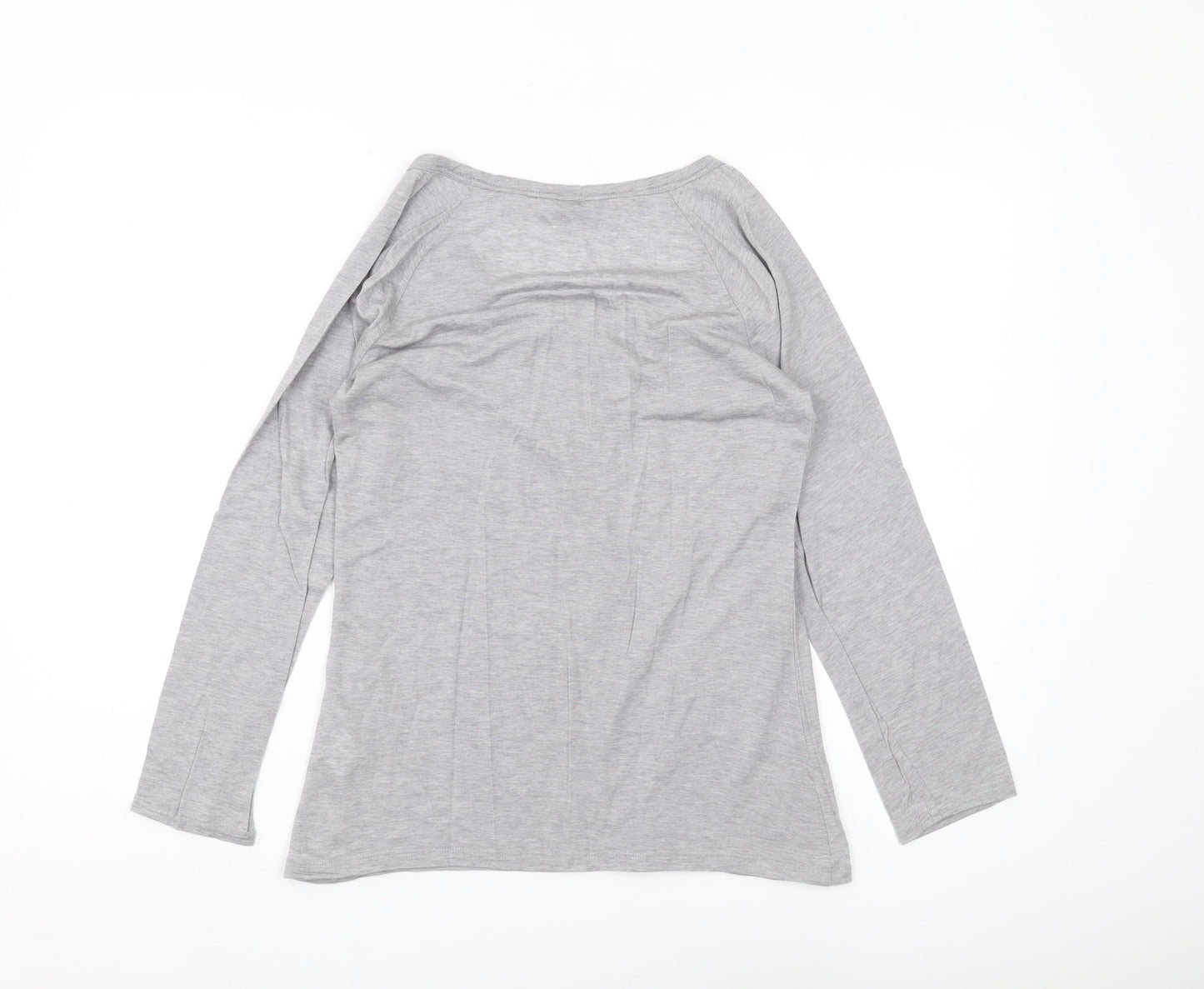 Dickins & Jones Women's Grey Basic Henley T-Shirt M