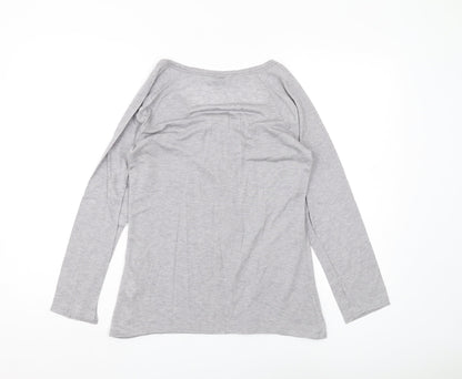 Dickins & Jones Women's Grey Basic Henley T-Shirt M