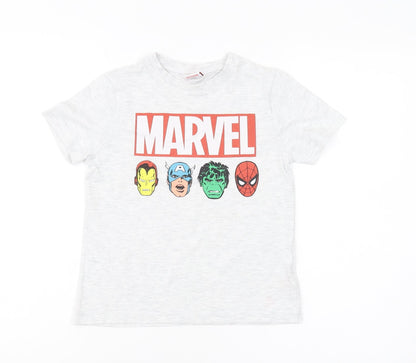 Preloved Marvel Boys White Superhero Graphic T-Shirt 6-7 Years - Front