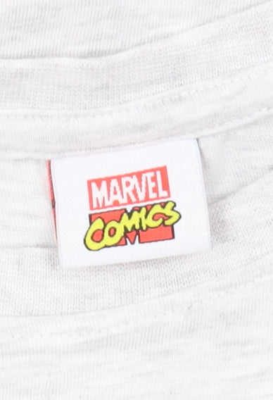 Preloved Marvel Boys White Superhero Graphic T-Shirt 6-7 Years - Detail