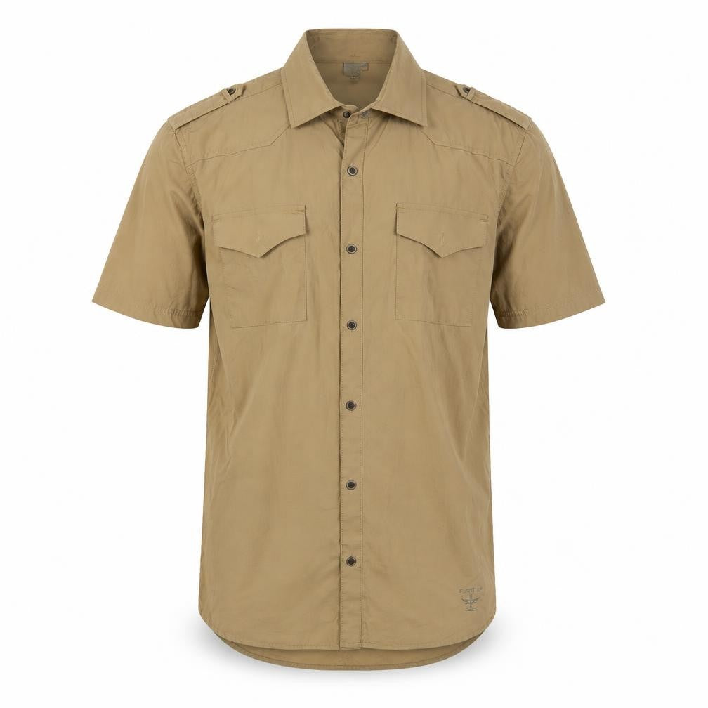 Firetrap Men's Beige Short Sleeve Shirt M Casual