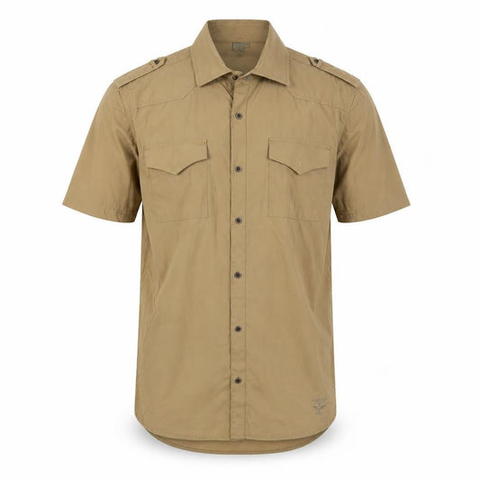 Firetrap Men's Beige Short Sleeve Shirt M Casual