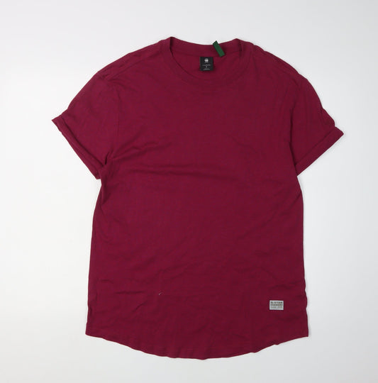 G-Star Raw Men's Red Cotton T-Shirt, Short Sleeve, Size S