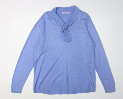 Additional front view of Honor Millburn Women's Blue Collared Jumper L