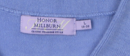 Close-up detail of Honor Millburn Women's Blue Collared Jumper L
