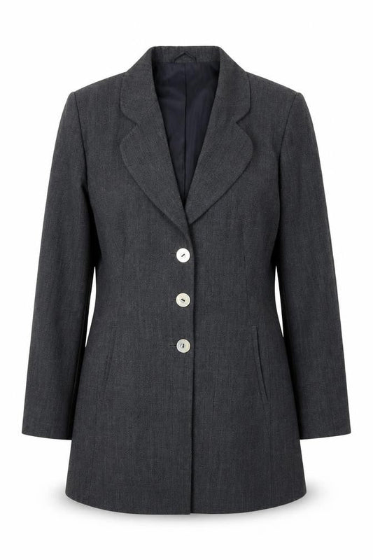 Jacques Vert Womens Grey Wool Blazer Jacket Size 12