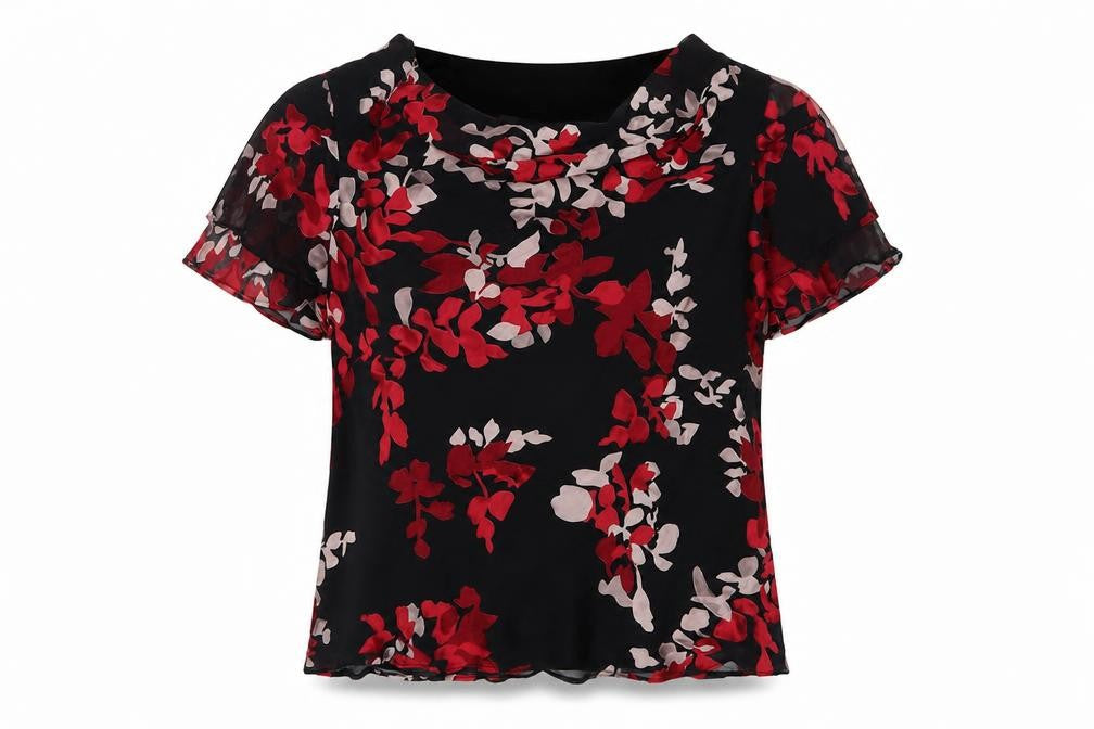 Jacques Vert Women's Black Floral Blouse, Size 14