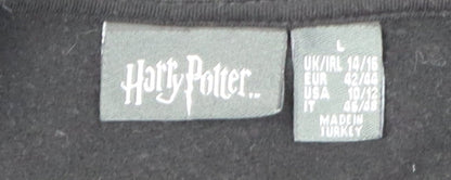 Harry Potter Women's Black Sequin Pullover Sweatshirt L