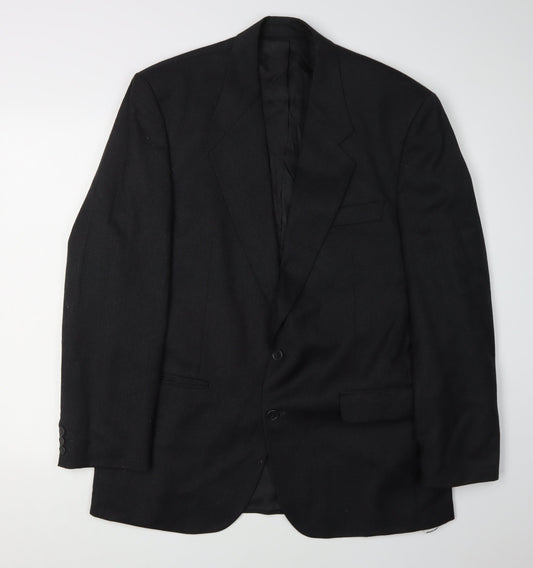 Centaur Men's Black Blazer 42 Regular Wool Formal Jacket