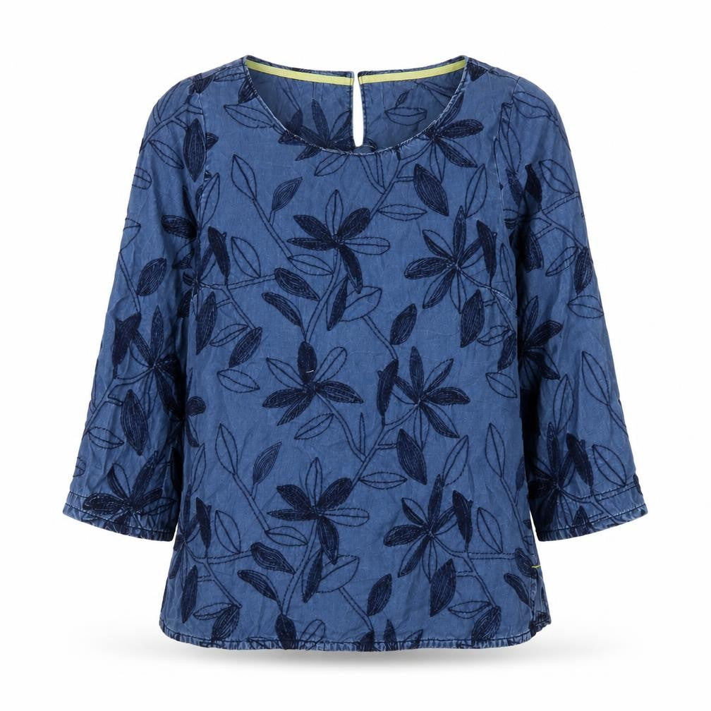 White Stuff Women's Blue Floral Tunic Blouse Size 6