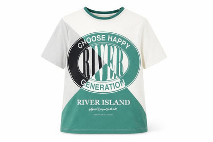 River Island Boys White T-Shirt, Graphic Print, 9-10 Years