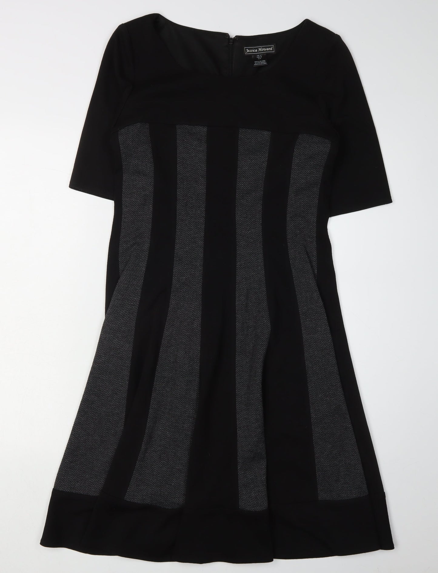 Jessica Howard Women's Black Herringbone Dress Size 12