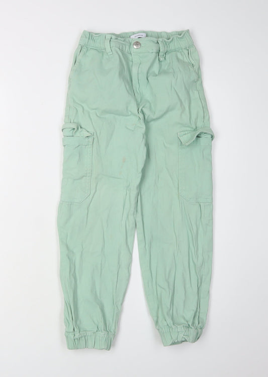Reserved Girls Green Cropped Jeans Size 12 Casual Spring