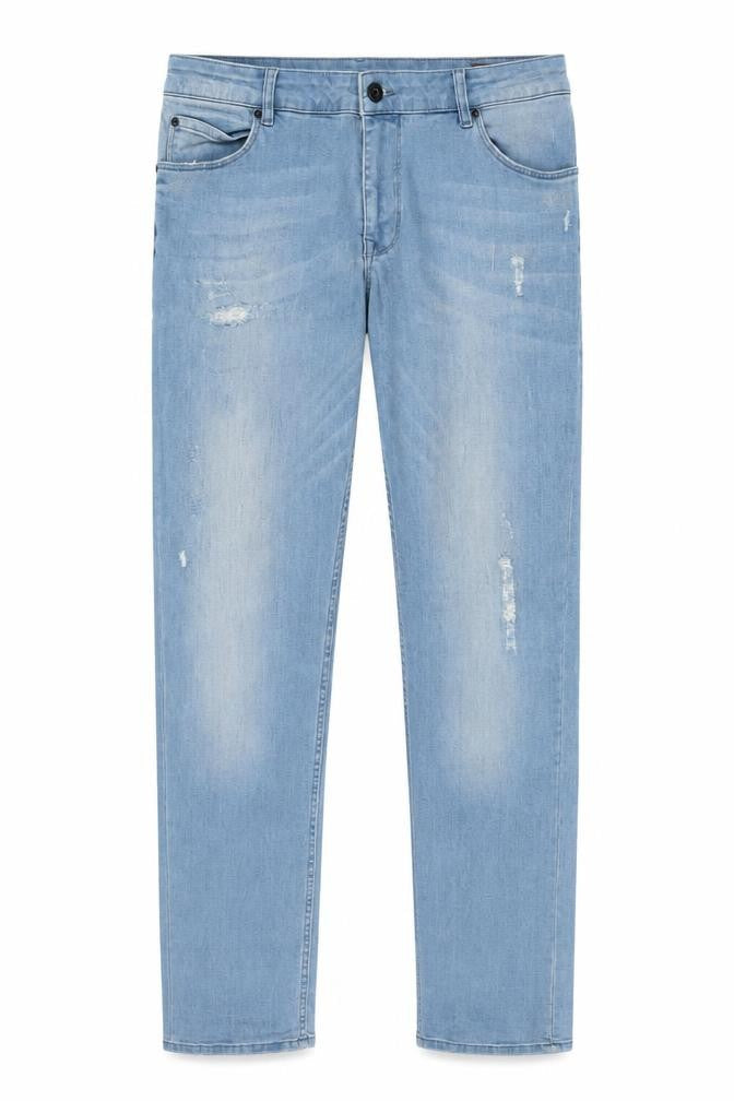 ASOS Men’s Blue Straight Jeans, L, Distressed Style
