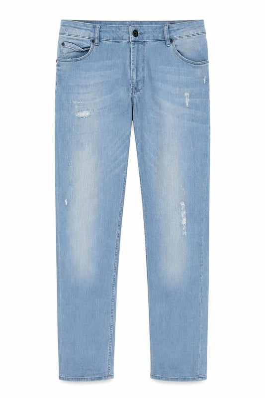 ASOS Men’s Blue Straight Jeans, L, Distressed Style