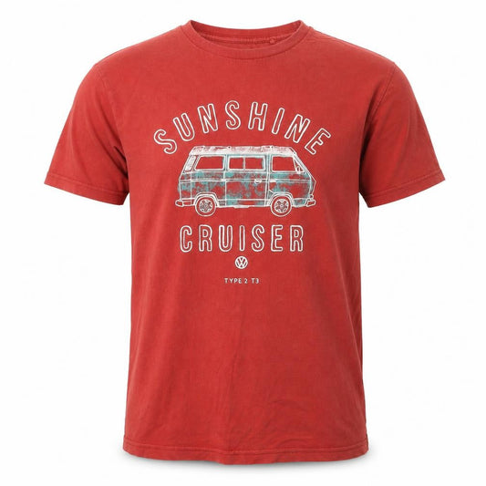 FatFace Men's Red Graphic T-Shirt, S - Sunshine Cruiser