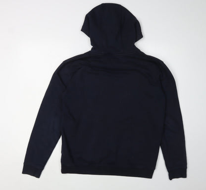 Back view of Russell Athletic boys’ blue pullover hoodie 14-15 years