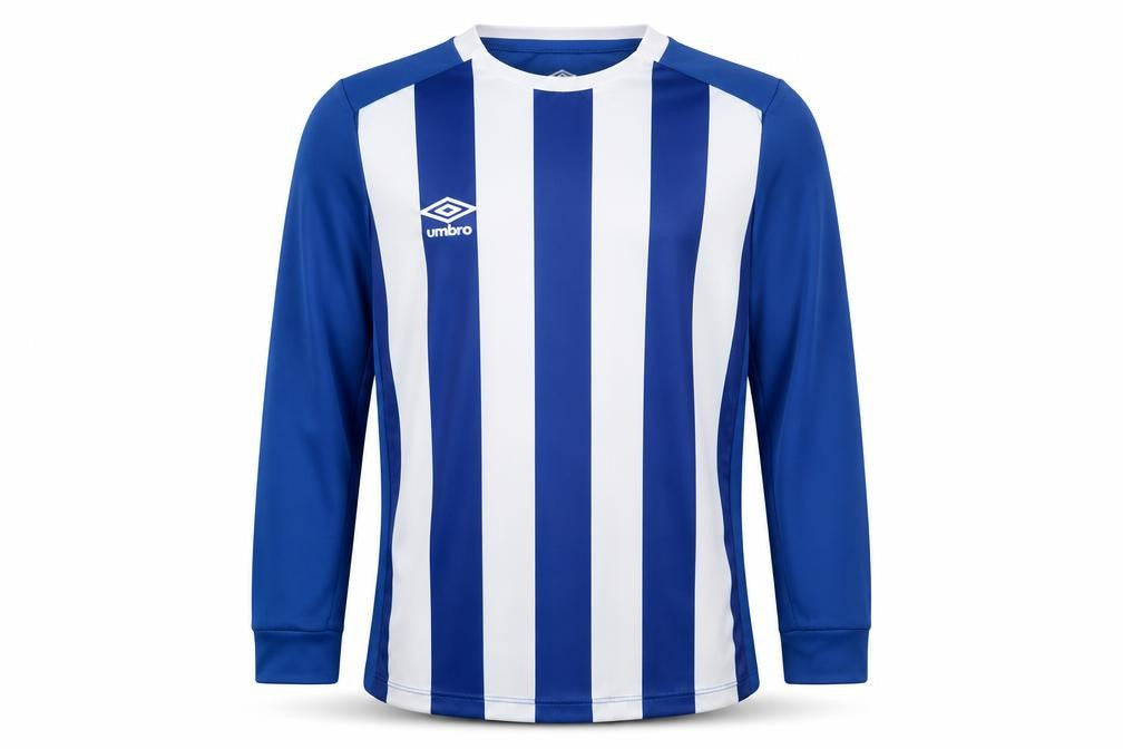 Umbro Boys Blue/White Striped Football Jersey, Size 8-9