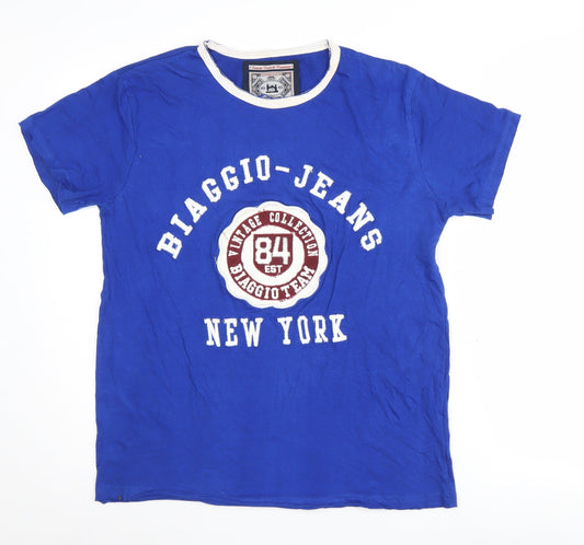 Biaggio Women's Blue Vintage T-Shirt - Large