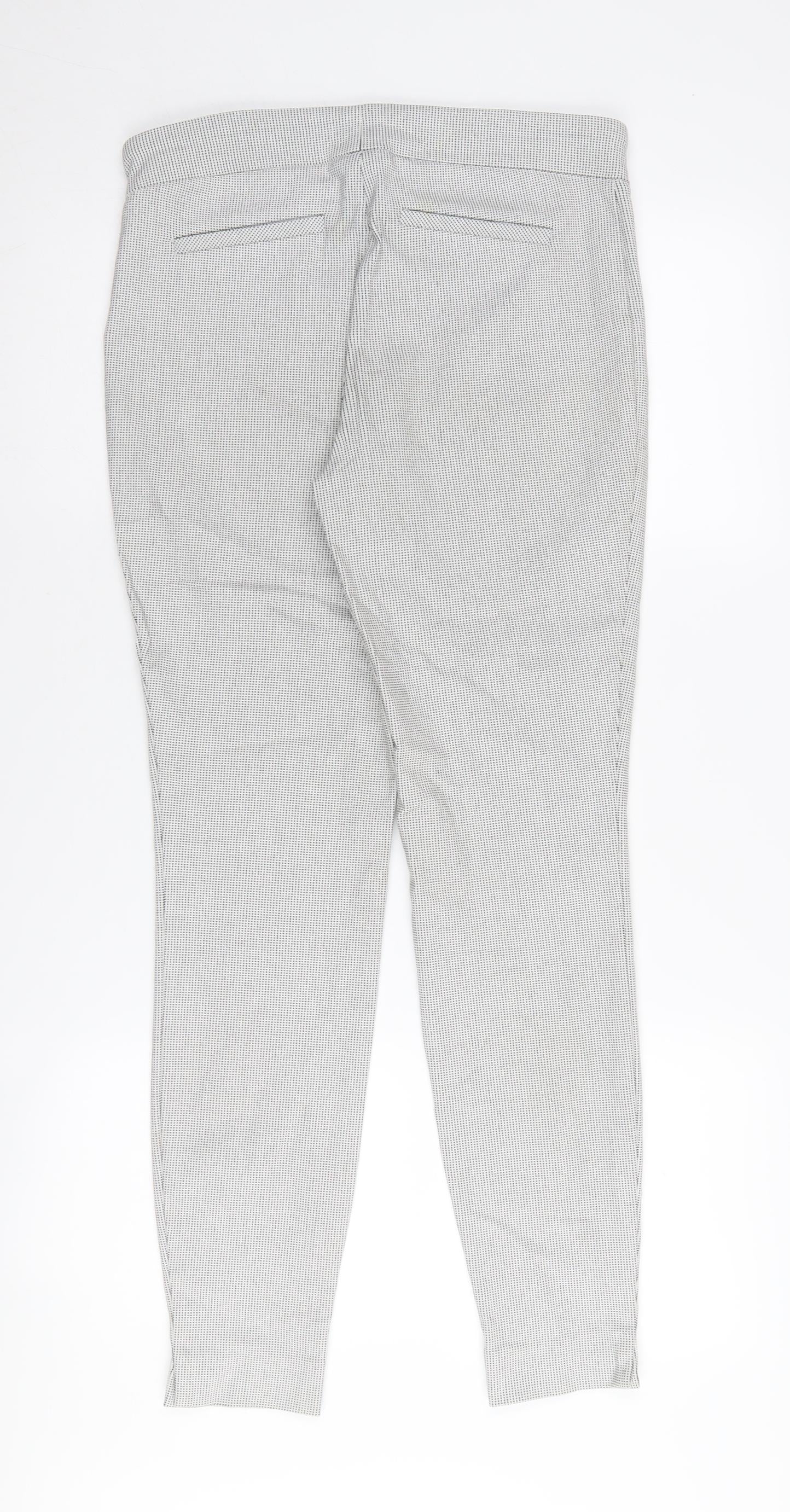 Hilary Radley Women's Grey Check Trousers Size 12