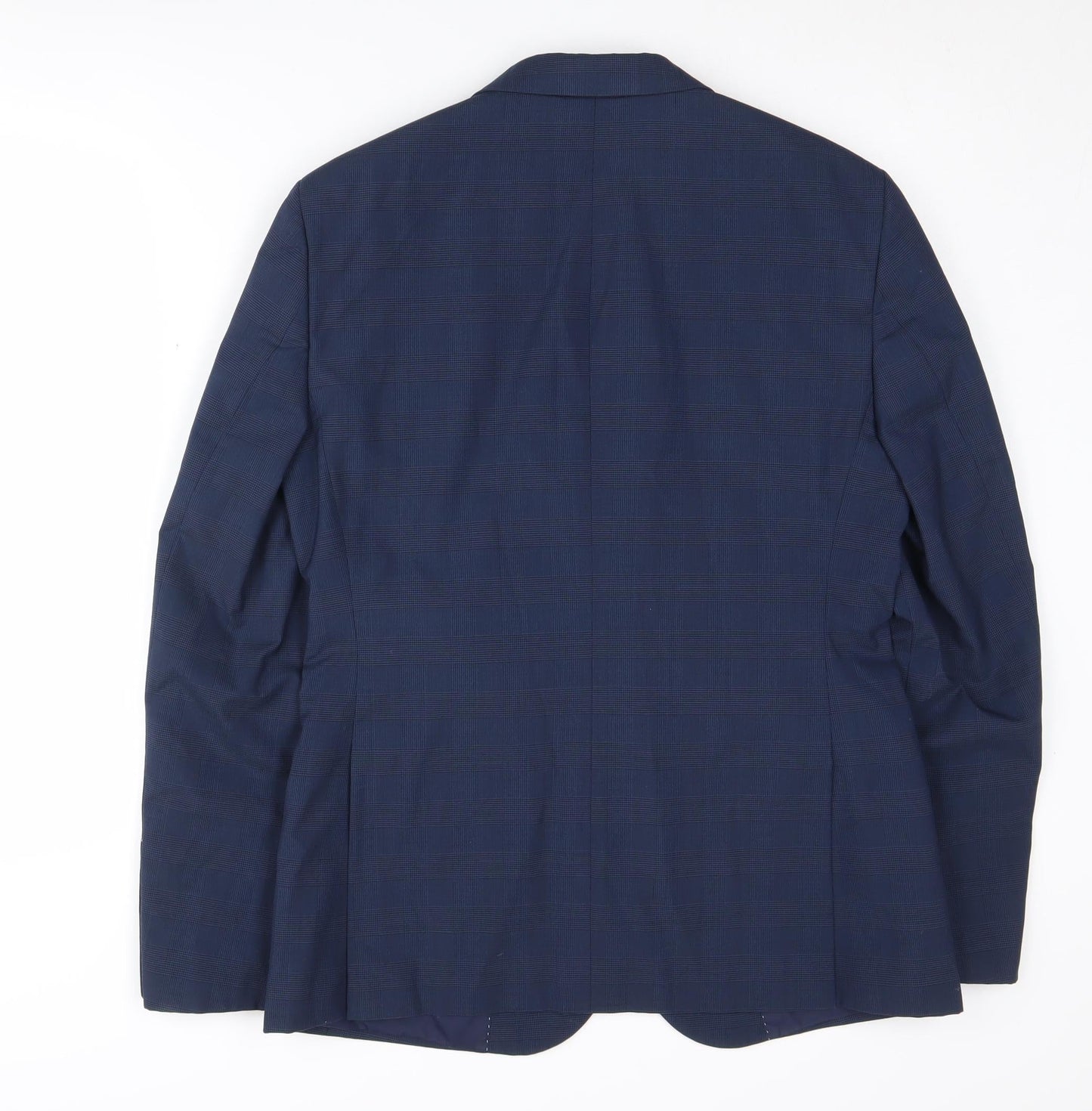 M&S Men's Blue Check Suit Jacket, Size 38R