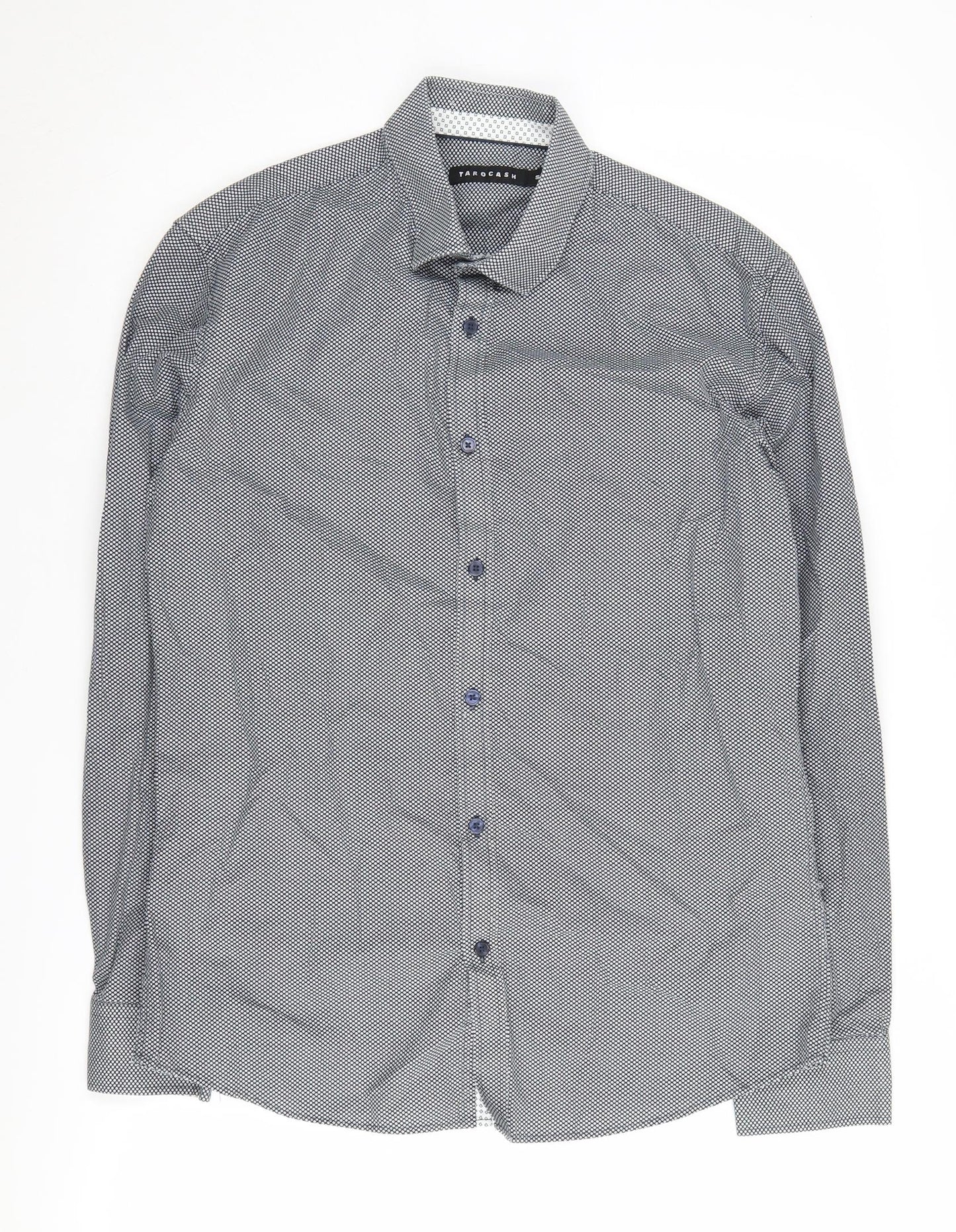Tarocash Men's Geometric Black Shirt, Small