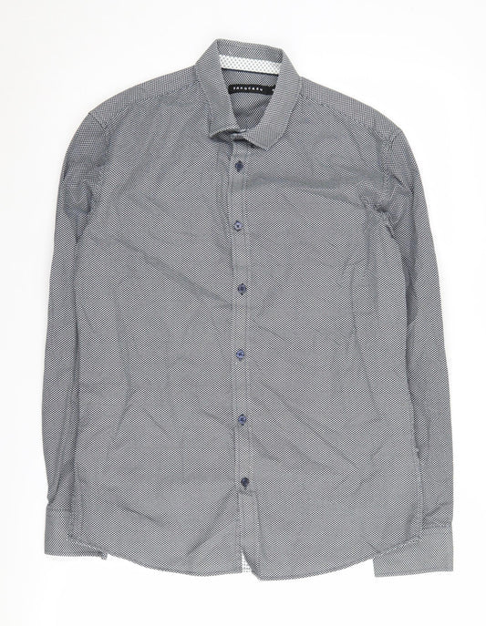 Tarocash Men's Geometric Black Shirt, Small