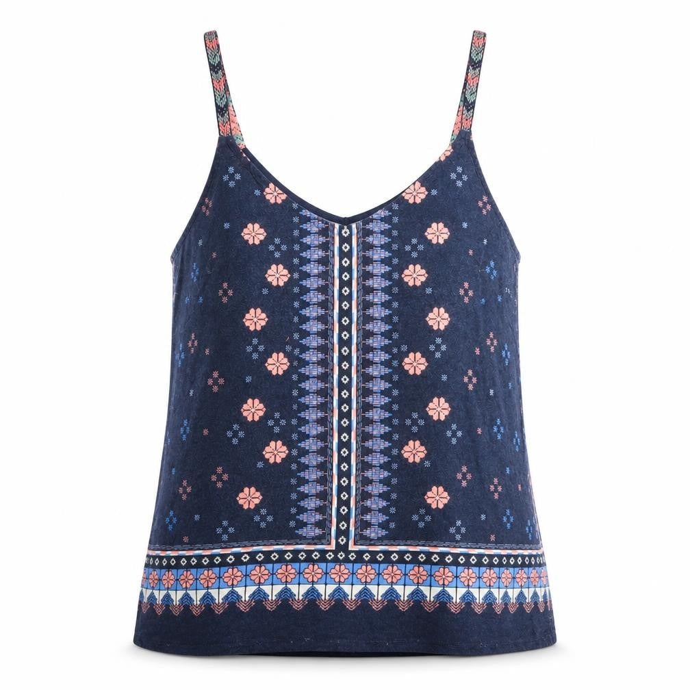 Oasis Women's Blue Floral Viscose Tank Top Small