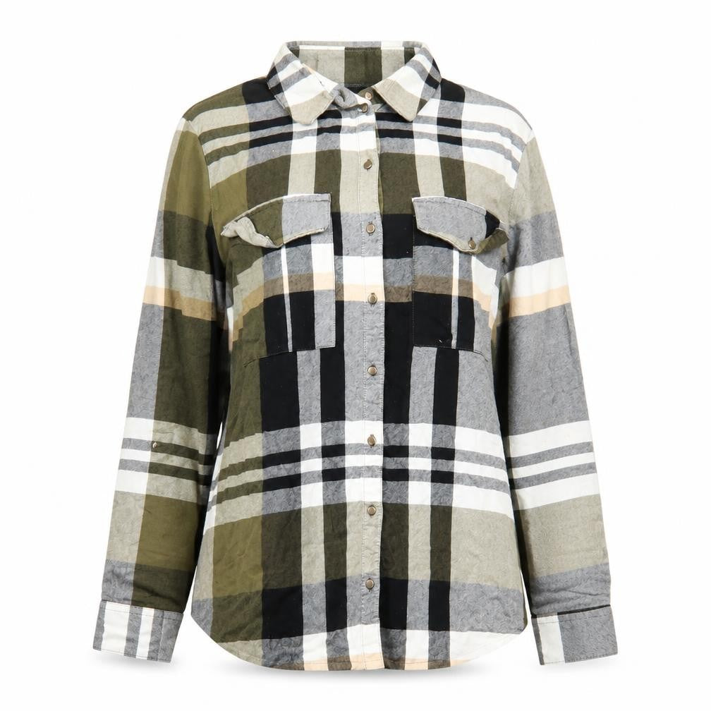 River Island Women's Multicoloured Plaid Button-Up Shirt