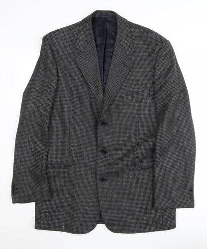 Additional front view of Jaeger Men's Grey Wool Blazer, size 50R