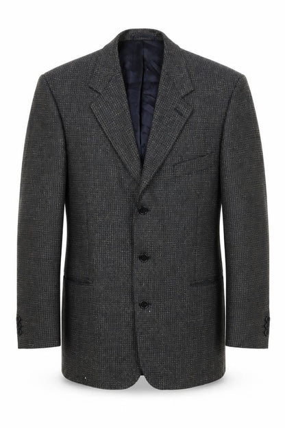 Front view of Jaeger Men's Grey Wool Blazer, size 50R