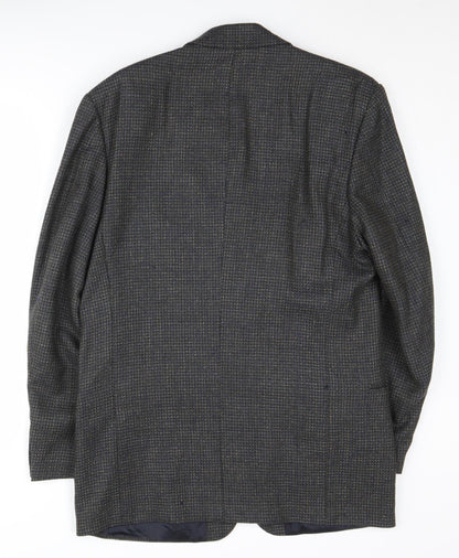 Back view of Jaeger Men's Grey Wool Blazer, size 50R