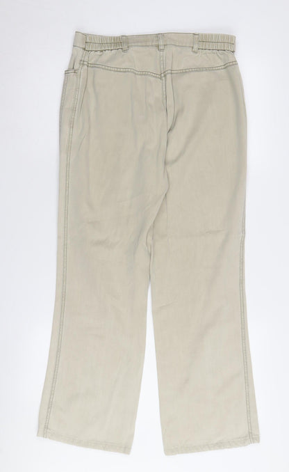 Viyella Women's Beige Cotton Petite Trousers, Size 10