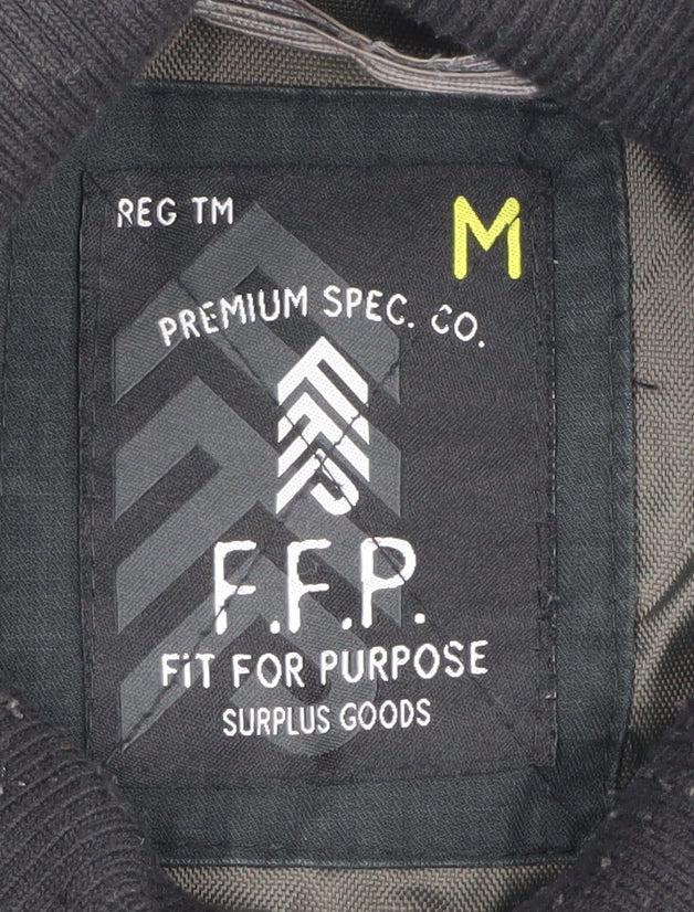 F.F.P. Men's Green Military Jacket M - Canvas, Casual, Army Style