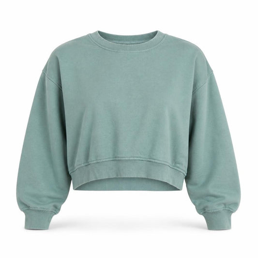 Zara Women's Green Pullover Sweatshirt M