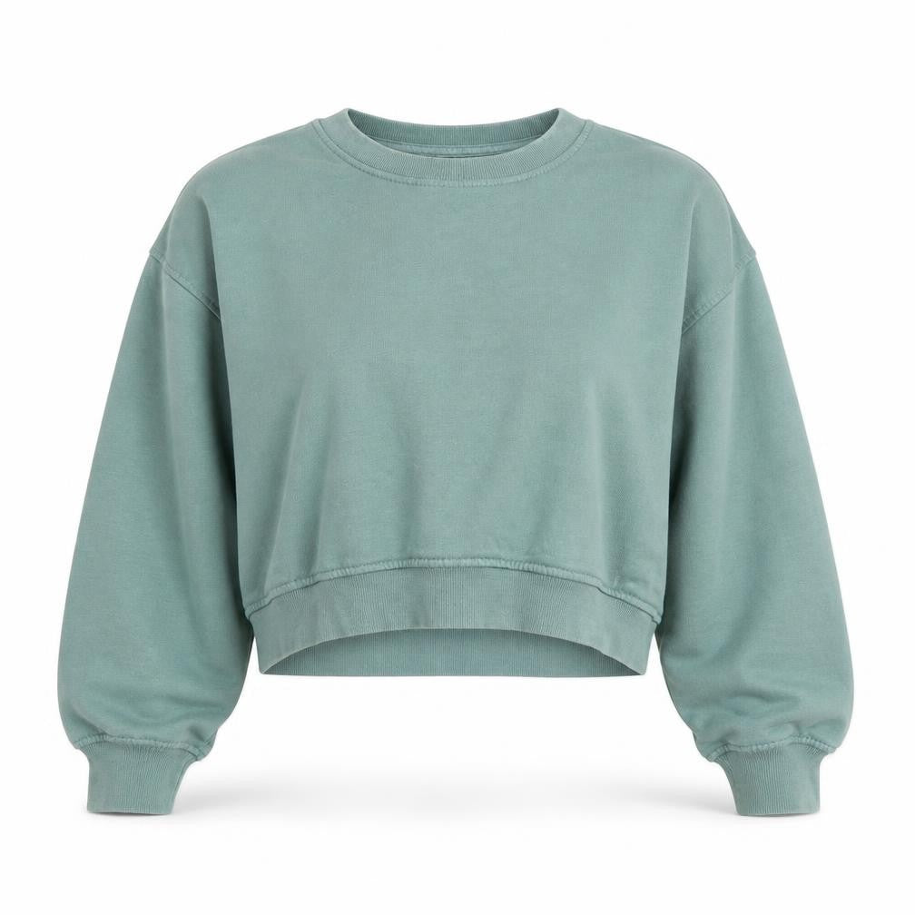 Zara Women's Green Pullover Sweatshirt M