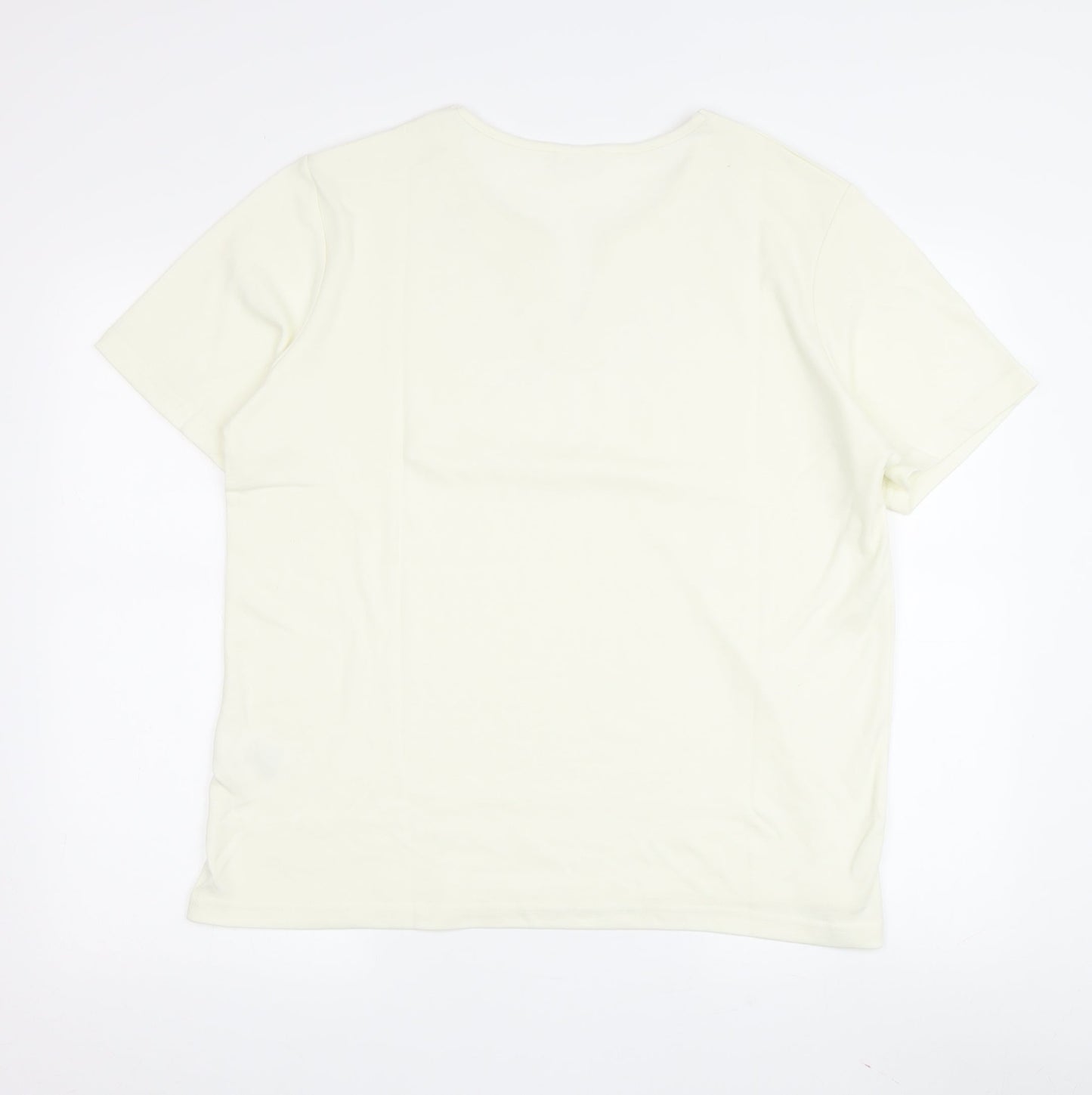 Damart Women's White Sequin V-Neck T-Shirt Size L