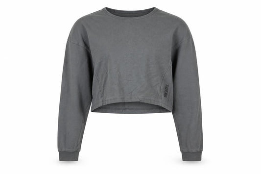 Gymshark Women's Grey Cropped T-Shirt, Size S