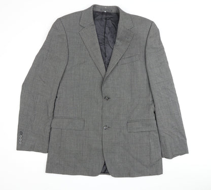 Additional front view of Jaeger Men's Grey 40L Blazer Classic Formal Jacket