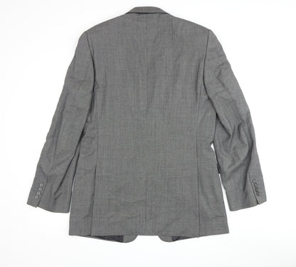 Back view of Jaeger Men's Grey 40L Blazer Classic Formal Jacket