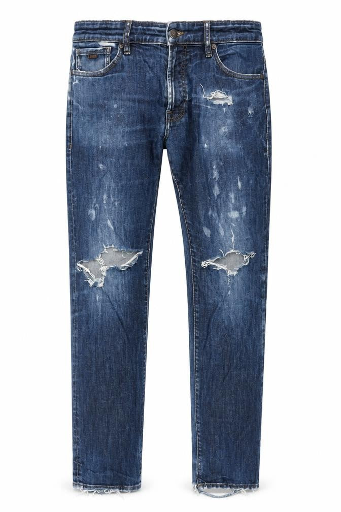Hugo Boss Men's Blue Straight Slim Jeans - 33