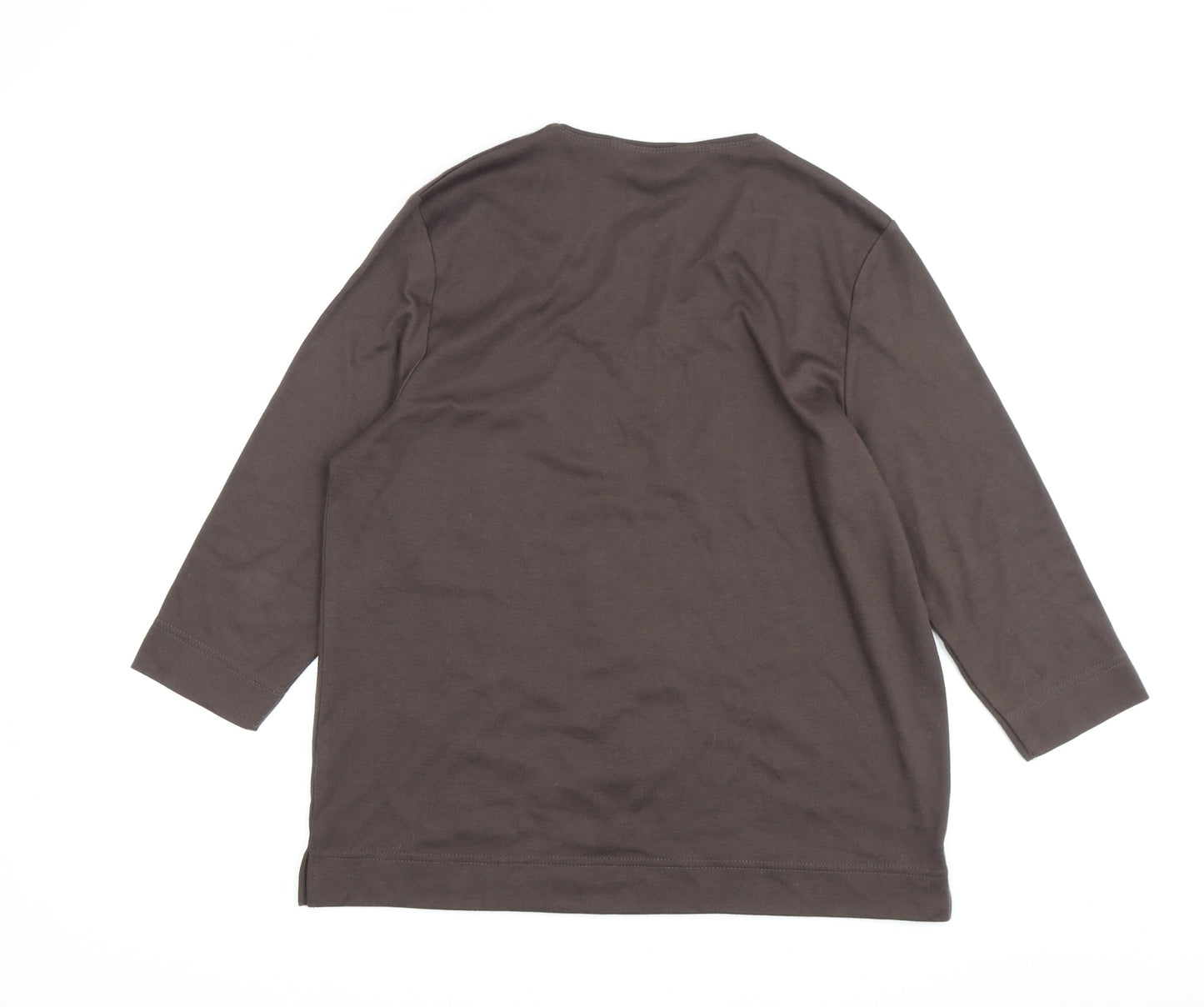 TIGI Wear Women's Grey Floral T-Shirt, Size 14, Casual Elegance