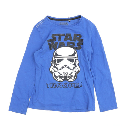 Additional front view of Star Wars boys’ blue graphic long sleeve t-shirt -, size M